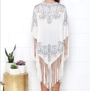 O’Neill twilight cream embroidered kimono top